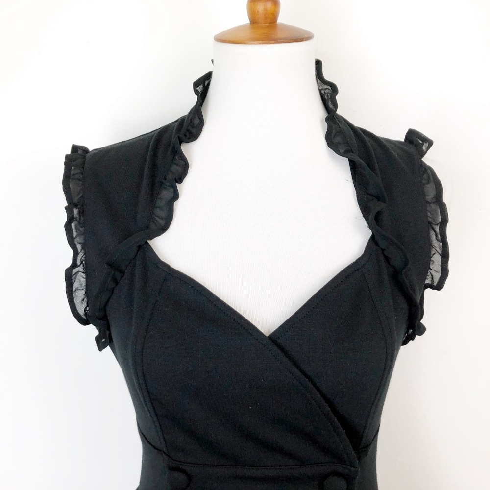 Hot Topic Medium Vest Long Goth Steampunk Black - Picture 3 of 8